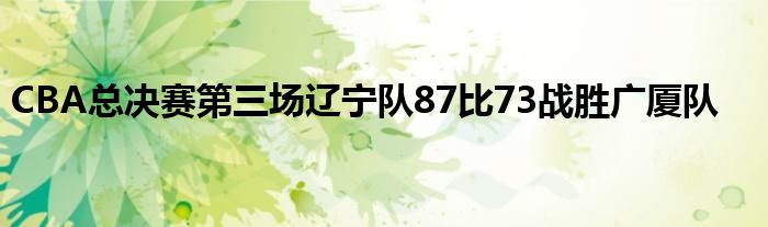 CBA總決賽第三場遼寧隊87比73戰(zhàn)勝廣廈隊