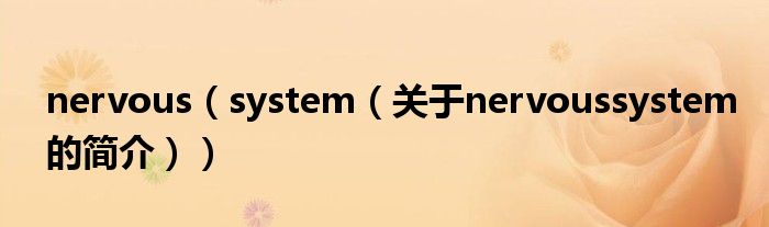 nervous（system（關(guān)于nervoussystem的簡(jiǎn)介））