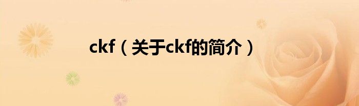 ckf（關(guān)于ckf的簡介）