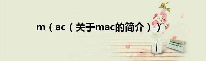 m（ac（關(guān)于mac的簡介））