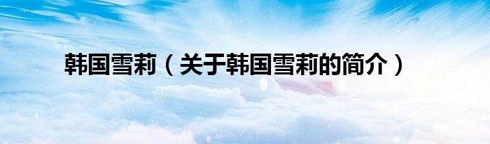 韓國雪莉（關于韓國雪莉的簡介）