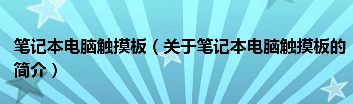 筆記本電腦觸摸板（關(guān)于筆記本電腦觸摸板的簡(jiǎn)介）