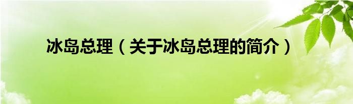 冰島總理（關(guān)于冰島總理的簡(jiǎn)介）