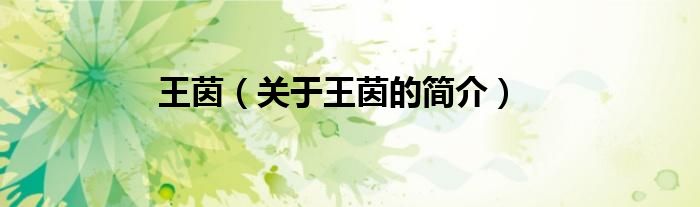 王茵（關(guān)于王茵的簡(jiǎn)介）