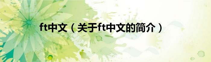 ft中文（關(guān)于ft中文的簡(jiǎn)介）