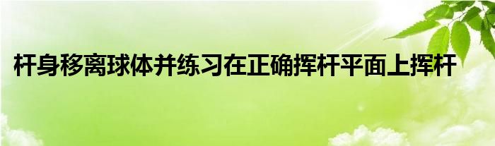 桿身移離球體并練習在正確揮桿平面上揮桿