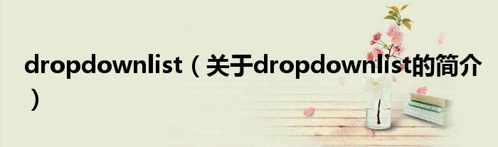 dropdownlist（關于dropdownlist的簡介）