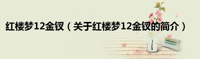 紅樓夢12金釵（關(guān)于紅樓夢12金釵的簡介）