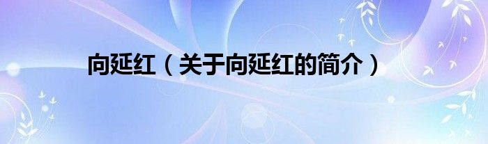 向延紅（關(guān)于向延紅的簡介）