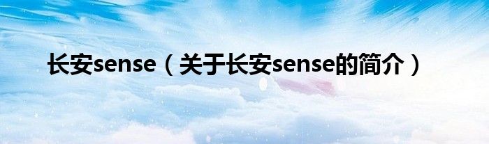 長安sense（關(guān)于長安sense的簡介）