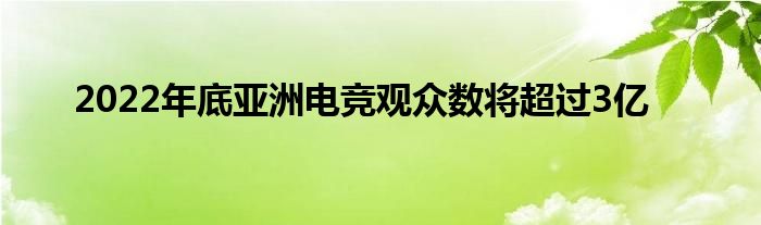 2022年底亞洲電競(jìng)觀眾數(shù)將超過(guò)3億