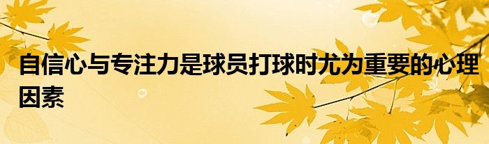 自信心與專注力是球員打球時尤為重要的心理因素