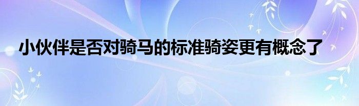 小伙伴是否對騎馬的標(biāo)準(zhǔn)騎姿更有概念了