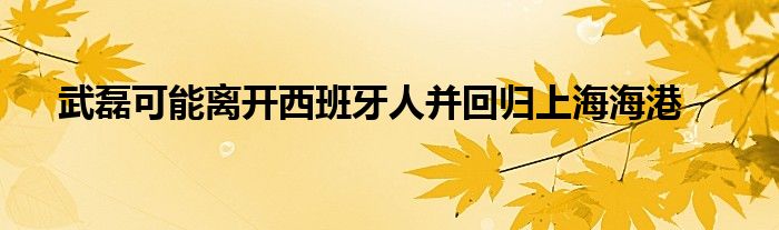 武磊可能離開西班牙人并回歸上海海港