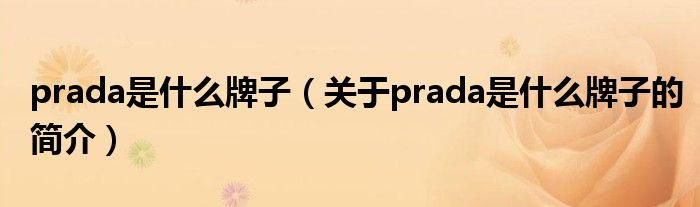 prada是什么牌子（關(guān)于prada是什么牌子的簡介）