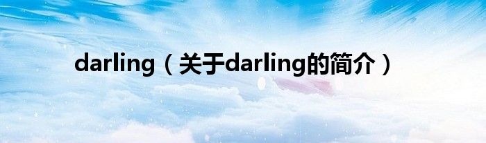 darling（關于darling的簡介）