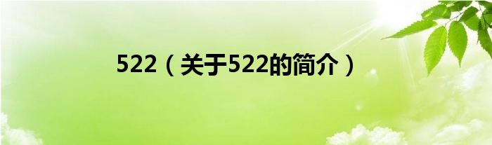 522（關(guān)于522的簡介）