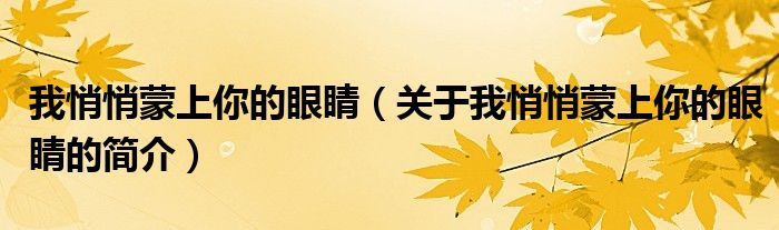 我悄悄蒙上你的眼睛（關(guān)于我悄悄蒙上你的眼睛的簡(jiǎn)介）