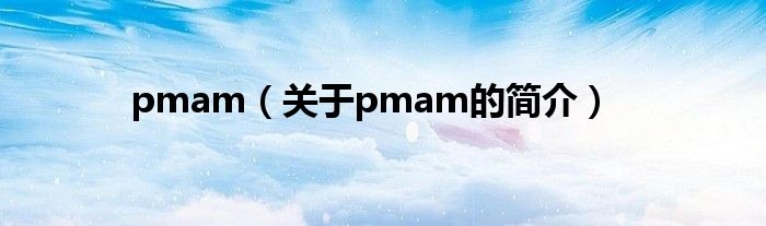 pmam（關(guān)于pmam的簡(jiǎn)介）