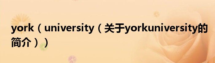 york（university（關于yorkuniversity的簡介））