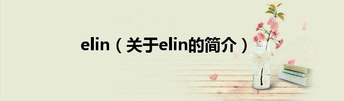 elin（關(guān)于elin的簡介）