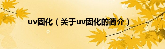 uv固化（關(guān)于uv固化的簡(jiǎn)介）