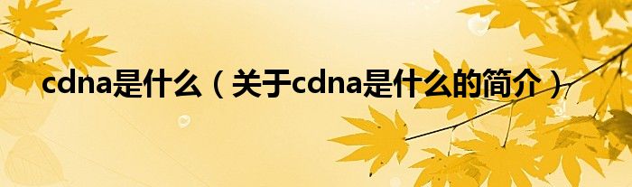 cdna是什么（關(guān)于cdna是什么的簡(jiǎn)介）