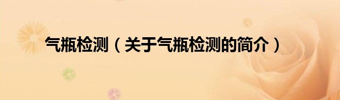 氣瓶檢測(cè)（關(guān)于氣瓶檢測(cè)的簡介）