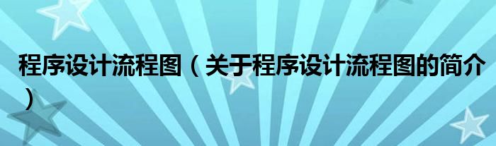 程序設(shè)計(jì)流程圖（關(guān)于程序設(shè)計(jì)流程圖的簡介）