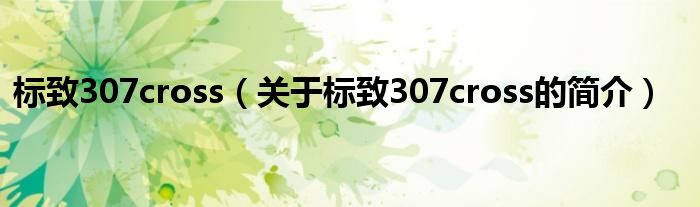 標(biāo)致307cross（關(guān)于標(biāo)致307cross的簡(jiǎn)介）