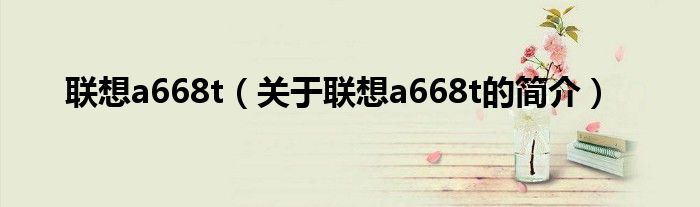 聯(lián)想a668t（關(guān)于聯(lián)想a668t的簡介）