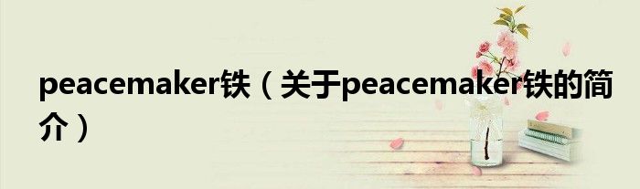 peacemaker鐵（關(guān)于peacemaker鐵的簡介）