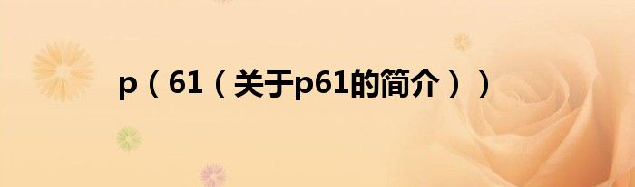 p（61（關(guān)于p61的簡介））