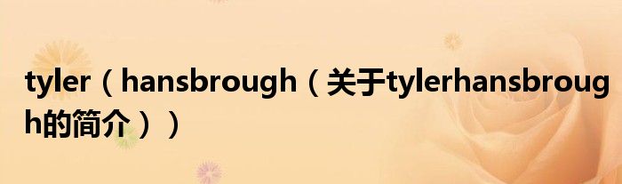 tyler（hansbrough（關(guān)于tylerhansbrough的簡(jiǎn)介））