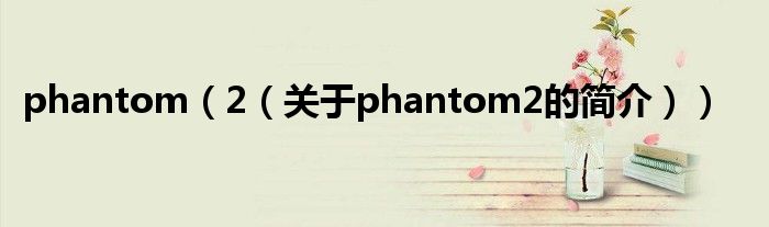 phantom（2（關(guān)于phantom2的簡(jiǎn)介））