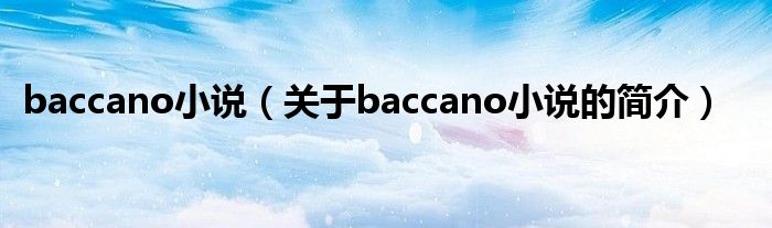 baccano小說(shuō)（關(guān)于baccano小說(shuō)的簡(jiǎn)介）