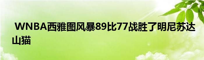  WNBA西雅圖風(fēng)暴89比77戰(zhàn)勝了明尼蘇達山貓