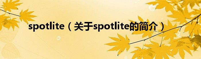 spotlite（關(guān)于spotlite的簡(jiǎn)介）