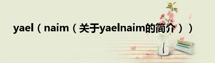 yael（naim（關(guān)于yaelnaim的簡介））