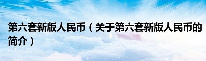 第六套新版人民幣（關(guān)于第六套新版人民幣的簡(jiǎn)介）