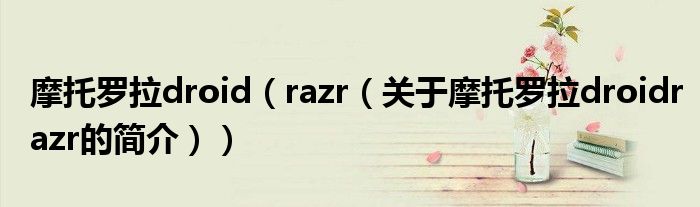 摩托羅拉droid（razr（關于摩托羅拉droidrazr的簡介））