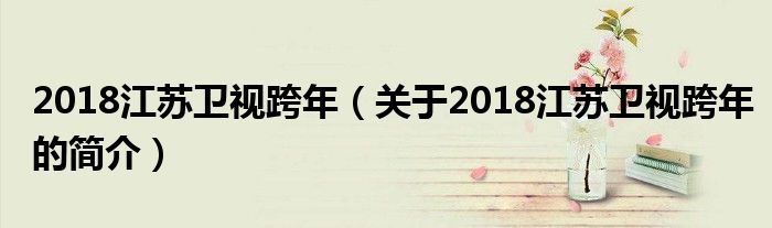 2018江蘇衛(wèi)視跨年（關(guān)于2018江蘇衛(wèi)視跨年的簡介）