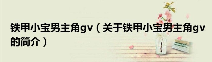 鐵甲小寶男主角gv（關于鐵甲小寶男主角gv的簡介）