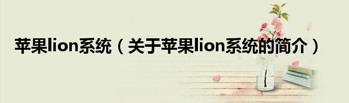 蘋(píng)果lion系統(tǒng)（關(guān)于蘋(píng)果lion系統(tǒng)的簡(jiǎn)介）