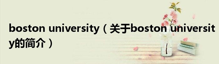 boston university（關(guān)于boston university的簡(jiǎn)介）