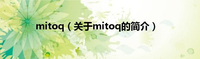 mitoq（關(guān)于mitoq的簡(jiǎn)介）