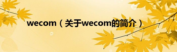 wecom（關(guān)于wecom的簡(jiǎn)介）