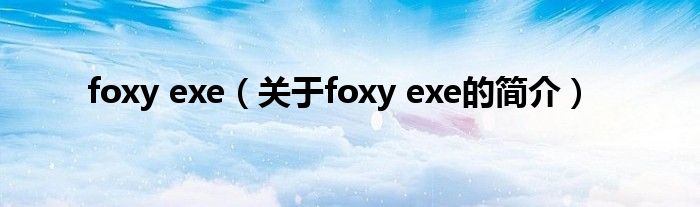 foxy exe（關(guān)于foxy exe的簡(jiǎn)介）