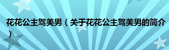 花花公主駕美男（關(guān)于花花公主駕美男的簡介）