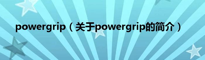 powergrip（關于powergrip的簡介）